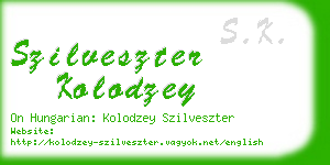 szilveszter kolodzey business card